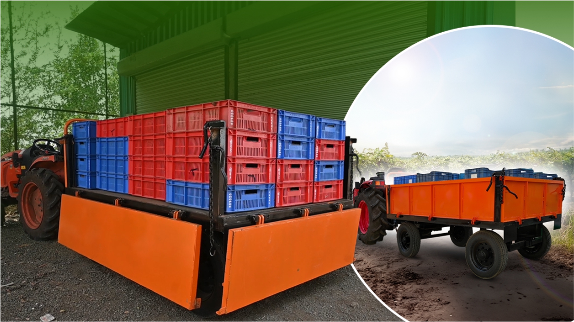 orchard tractor trolley three side opening